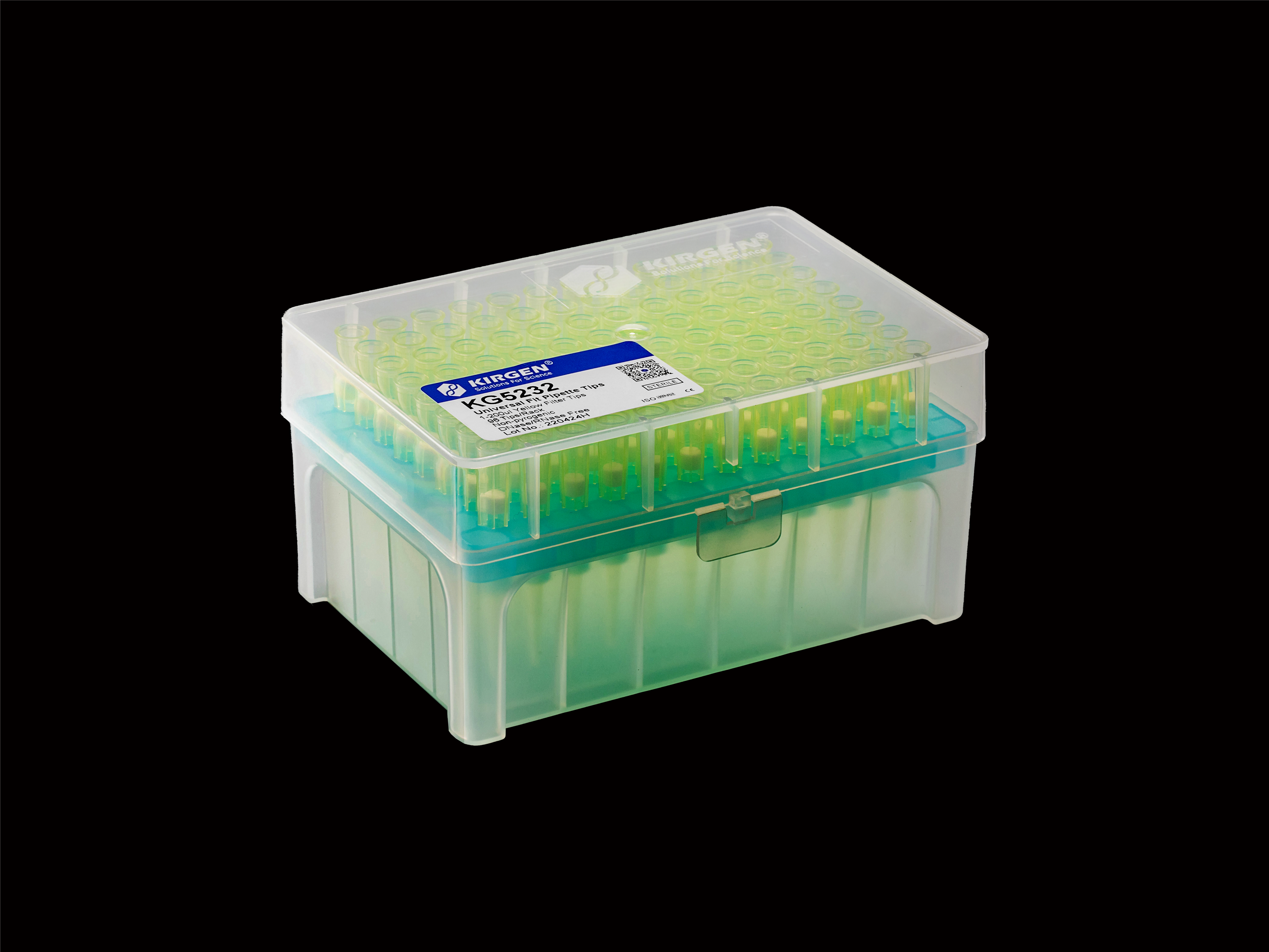 1-200μl filter tips, yellow, graduated, sterile