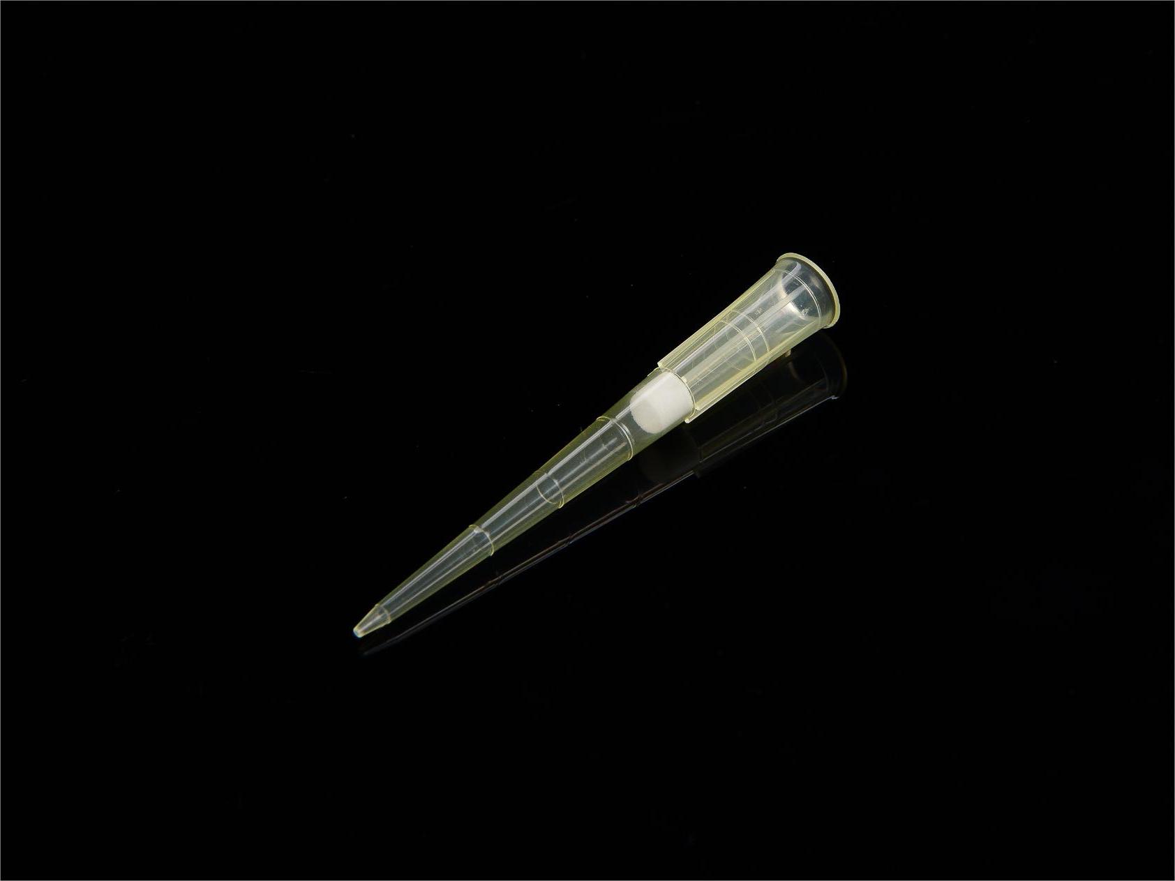 1-100μl filter bag tips, yellow, graduated